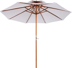 Outsunny Drevený Slnečník s Dvojitou Strechou - Záhradný Umbrella na Balkón | Aosom