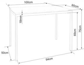 Jedálenský set 1 + 4, čierny stôl RAMOD 100x60 cm + modrá stolička LAVA s čiernymi nohami