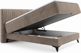 Posteľ Kalla 140x200 cm, svetlo hnedá taupe látka