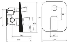 Ravak X070158 - Sprchová batéria pre podomietkovú inštaláciu FREE čierna