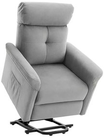 LuxuryForm DESIGN TV kreslo PEGAS s elektrickým polohovaním, masážou a výklopom - světle šedé