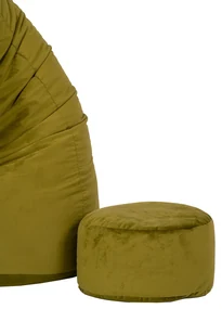 JAKS Sedací vak s podnožkou olivový velúr