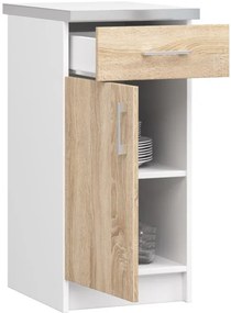 Spodná kuchynská skrinka s doskou LIMA S40 SZ1 biela / dub sonoma