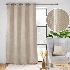 Béžový záves z mikroflanelu 140x240 cm Flanela – douceur d'intérieur