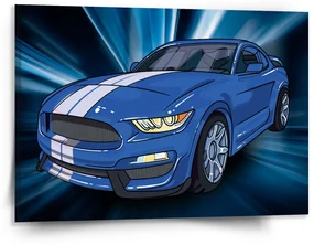 Sablio Obraz Mustang Modré pozadie - 150x110 cm