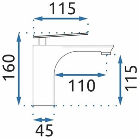 Rea Berg, umývadlová batéria h-160, zlatá lesklá, REA-B2041