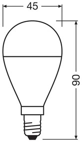 2PAK LED žiarovka E14 P45 7W = 60W 806lm 3000K Warm 200° OSRAM VALUE