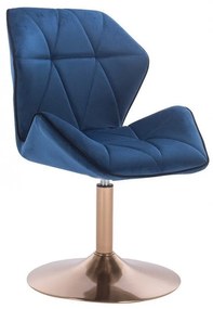 LuxuryForm DESIGN Stolička MILANO MAX VELUR na zlatom tanieri - modrá