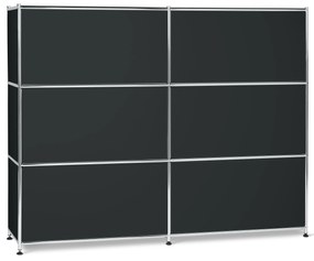 Veľká kovová komoda »CN3« so 6 výklopnými priehradkami, čierna