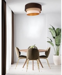 Duolla - Stropné svietidlo DEVON 1xE27/40W/230V pr. 45 cm hnedá/béžová