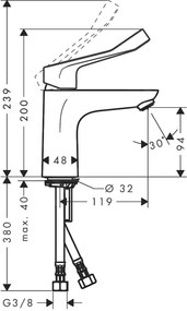 Hansgrohe Focus, páková umývadlová batéria 100, chrómová, HAN-31915000