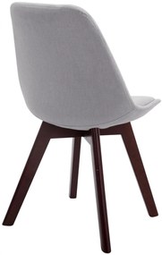 Stolička Borne V2 látka (SET 4 ks), drevené nohy orech - Sivá