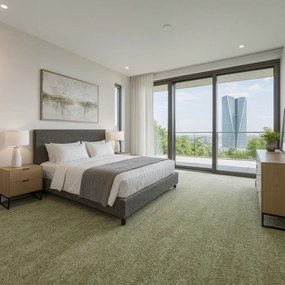 Spoltex, Koberec metráž Leon 53444 Zelený, na mieru, šíře 4m, zelená, filc, obývacia izba