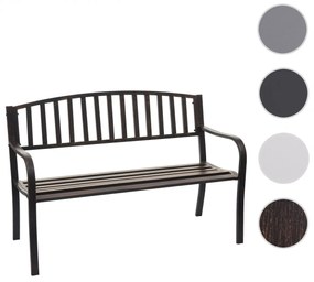 Záhradná lavička F43 2-miestna - práškovaná oceľ, 128 cm - Bronzová