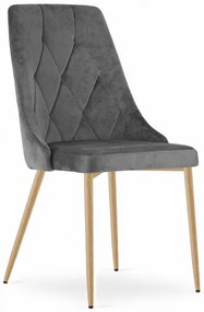 Jedálenská stolička IMOLA zamatová tmavosivá / drevené nohy