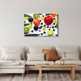 Obraz ovocia s kvapkami vody (90x60 cm)