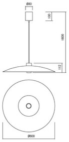 Redo 01-3019-LED Luster na lanku LARS LED/14W/230V+LED/10W pr. 60cm CRI90 zelený