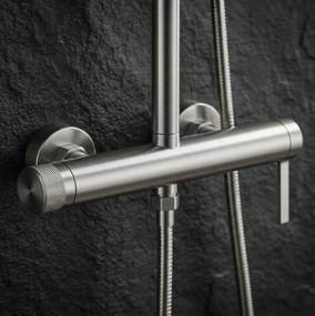 Rea RIVO, sprchová súprava s pákovou batériou, brúsená oceľ, REA-P9498