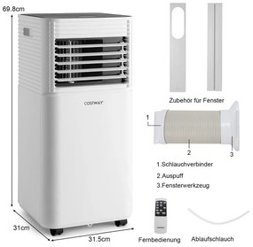 Prenosná klimatizácia 4 v 1 s čiernym LED displejom 7000 BTU