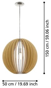 Eglo 94765 - Luster COSSANO 1xE27/60W/230V