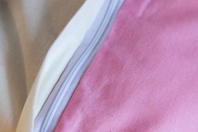 HOME ELEMENTS Bavlnené obliečky, biela + ružová, jednolôžko, II. akosť