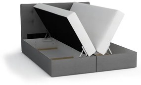 Manželská postel v eko kůží s úložným prostorem 160x200 LUDMILA - bílá / šedá