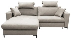 Rozkladacia rohová sedacia súprava HORTA, ľavá, sivá, s úložným priestorom v tvare L