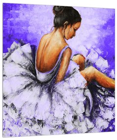 Obraz sediacej baletky (30x30 cm)