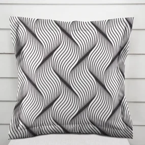 Biante Dekoračná obliečka na vankúš s lemom PML-042 Čierno-biele vlnenie 60 x 60 cm