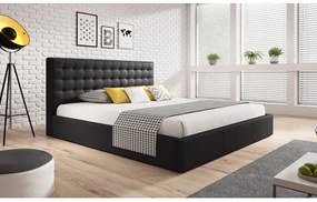 Čalúnená posteľ VERO rozmer 90x200 cm - Eko-koža Čierna
