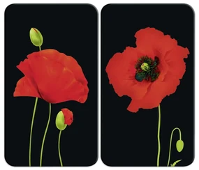 Kryty na sporák v súprave 2 ks z tvrdeného skla 52x30 cm Poppy - Maximex