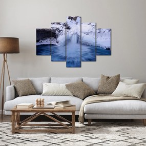 Obraz vodopádu v zime (150x105 cm)