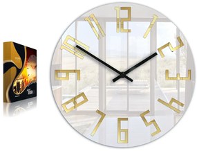 Nástenné hodiny Slim Gold biele