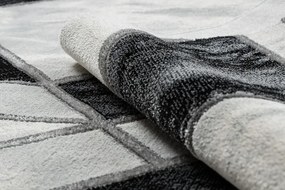 Koberec EMERALD exkluzívny 81953 glamour, styl marmur, geometrický čierny / strieborný