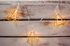 LED svetelná reťaz Diamond, 1,6 m, zlatá
