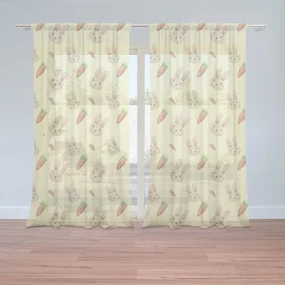 Sablio Záclony Zajačik s mrkvou: 2ks 150x250cm