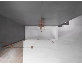 Mexen Velar, 2-krídlová posuvná vaňová zástena 140 x 150 cm, 8mm číre sklo, medená matná, 896-140-000-01-65
