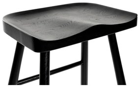 Čierna barová stolička z dubového dreva 64 cm Vander – White Label