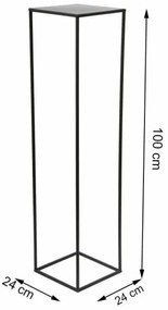 Stojan na kvety 100x24 cm čierna