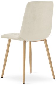 AKCIA Svetlobéžová zamatová stolička KARA II. akosť