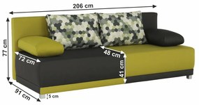 Pohovka trojsedačka Sileby zelená. Vlastná spoľahlivá doprava až k Vám domov. 788092