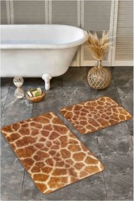 Hnedé zamatové kúpeľňové predložky v súprave 2 ks 60x100 cm – Mila Home