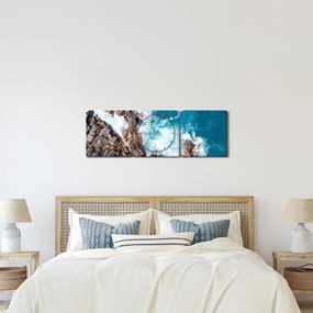 Obraz skál a mora (s hodinami) (90x30 cm)