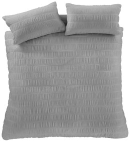 Sivé obliečky na jednolôžko 135x200 cm Seersucker - Catherine Lansfield