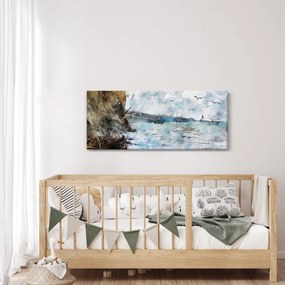 Obraz - Útes, akvarel (120x50 cm)