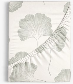 Goldea bavlnená napínacia plachta - minimalistické lístky ginkga 90 x 200 cm