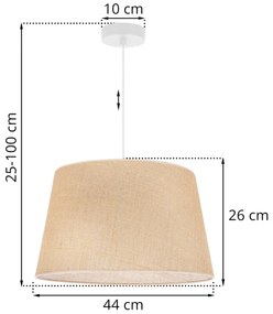 Závesné svietidlo Juta, 1x jutové tienidlo, (fi 44cm), w