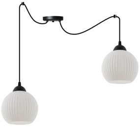 Závesné svietidlo Riffle Round Spider, 2x biele sklenené tienidlo, b