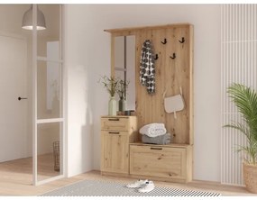 Predsieňová stena so zrkadlom KAVI v dekore dub artisan