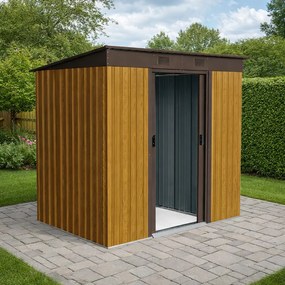 Záhradný domček BestBerg ZD-67RWB / 4,3 m² / 197 × 217 × 202 cm / dekor dreva/hnedá